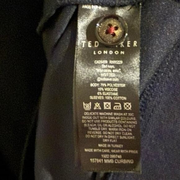 Ted Baker Half Zip Pullover with Breast Pocket Button - Picture 3 of 6